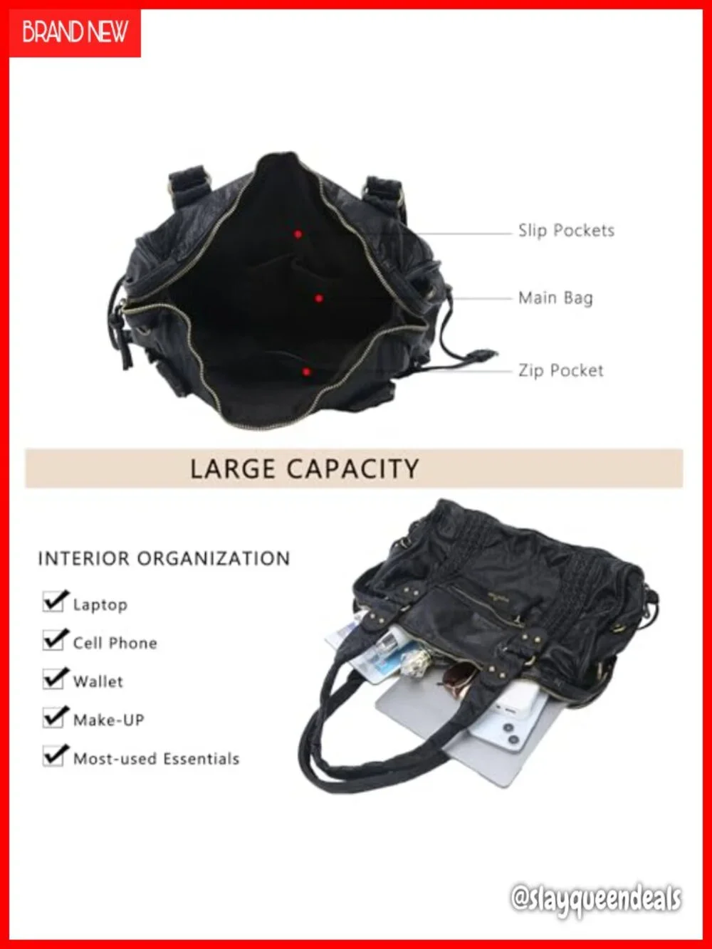 Vegan Leather Hobo Bag Large Tote Satchel Shoulder Purse for Women
